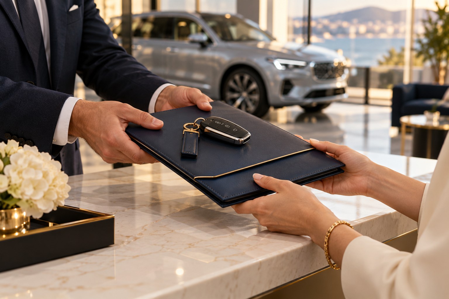 Illustrative warranty handover scene